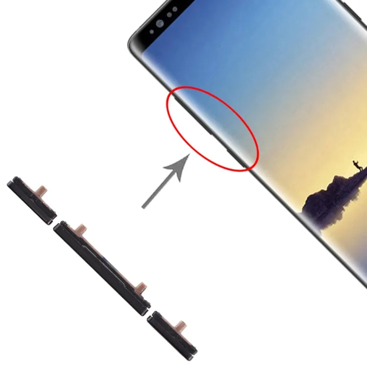 Voor Galaxy Note 8 10 Set zijtoetsen (zwart)