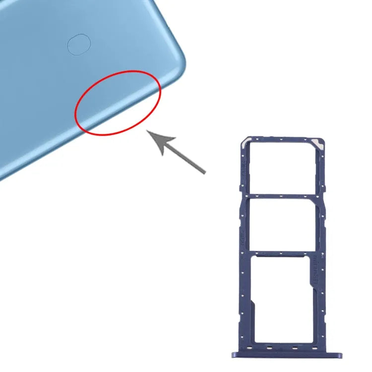 Voor Samsung Galaxy A11 SM-A115 SIM-kaartlade + SIM-kaartlade + Micro SD-kaartlade (blauw)