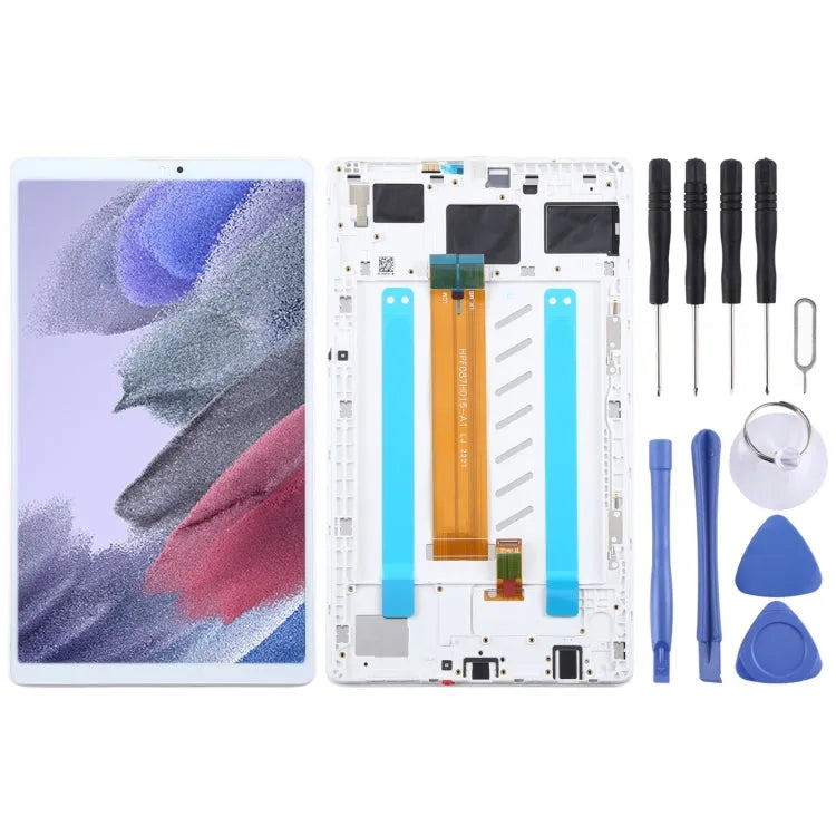Voor Samsung Galaxy Tab A7 Lite SM-T225 LTE Edition Originele LCD-scherm Digitizer volledige montage met frame (wit)