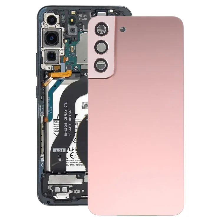 Batterijachterklep met cameralensframe voor Samsung Galaxy S22+ 5G SM-S906B (roze)
