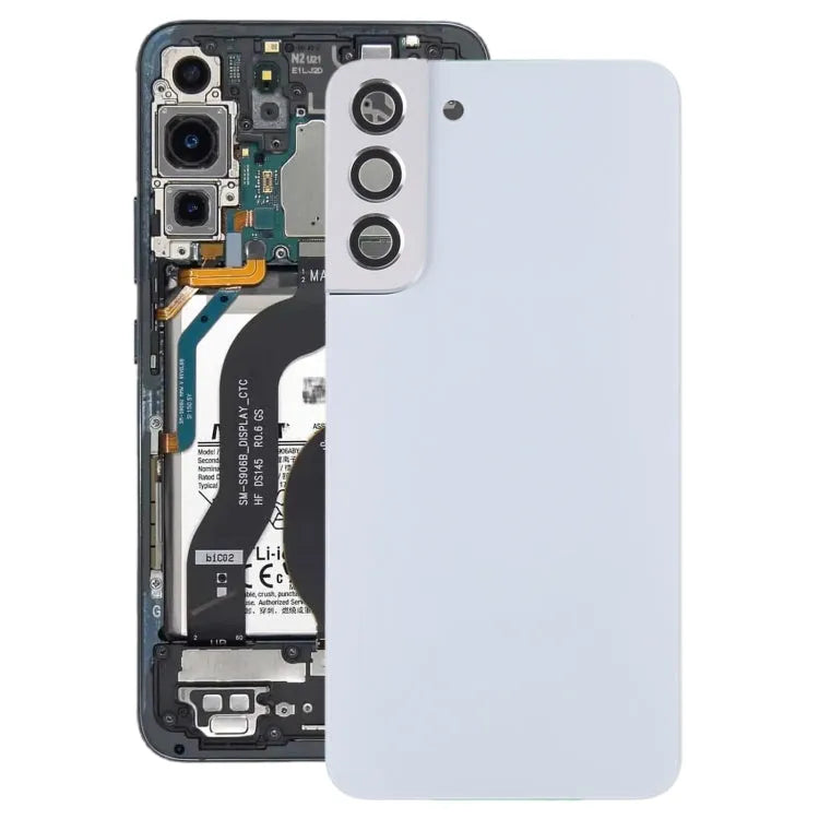 Batterijachterklep met cameralensframe voor Samsung Galaxy S22+ 5G SM-S906B (wit)