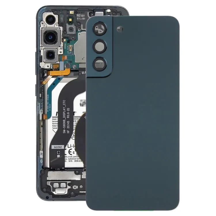 Batterijachterklep met cameralensframe voor Samsung Galaxy S22+ 5G SM-S906B (groen)