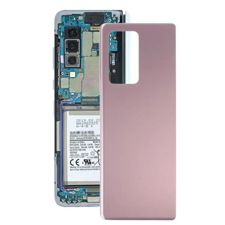 Voor Samsung Galaxy Z Fold2 5G SM-F916B glazen batterij achterkant (roze)