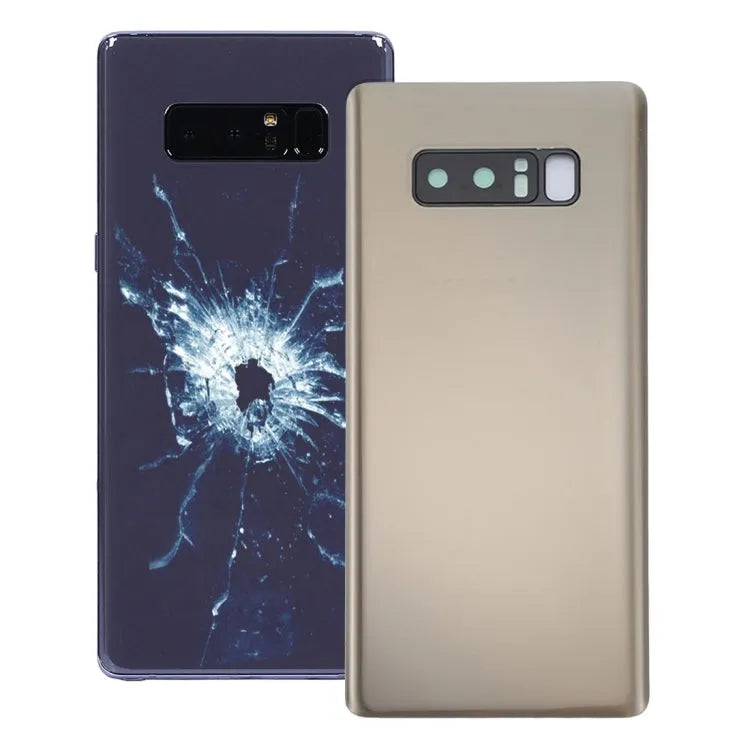 Voor Galaxy Note 8 Back Cover met Camera Lens Cover (Goud)