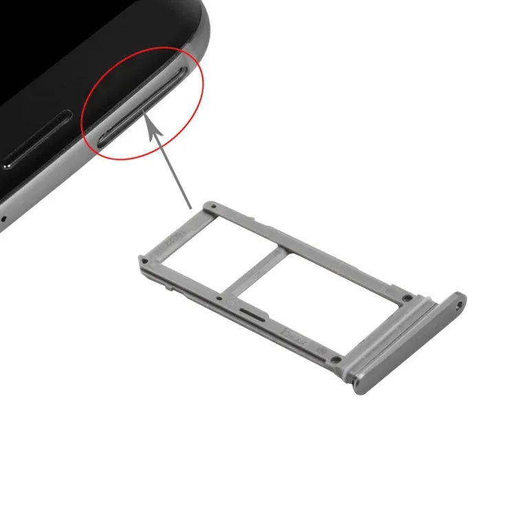 Voor Galaxy S7 / G930 Kaartlade (1 x SIM-kaartlade + 1x SD-kaartlade) (Grijs)