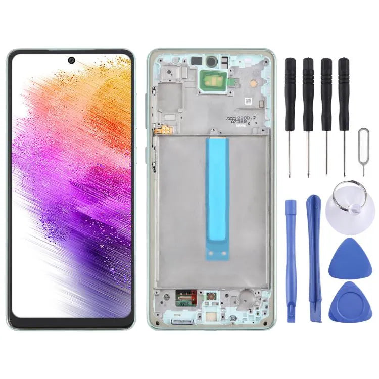 Voor Samsung Galaxy A73 5G SM-A736B OLED LCD-schermdigitizer, volledige montage met frame (groen)