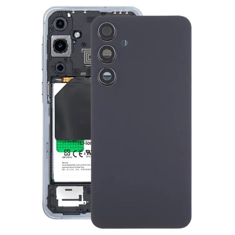 Originele Samsung Galaxy A55 SM-A556B batterij-achterklep met cameralensframe (zwart)