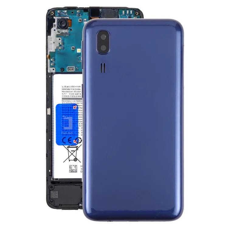 Batterijachterklep met cameralensframe voor Samsung Galaxy A2 Core SM-A260F (blauw)