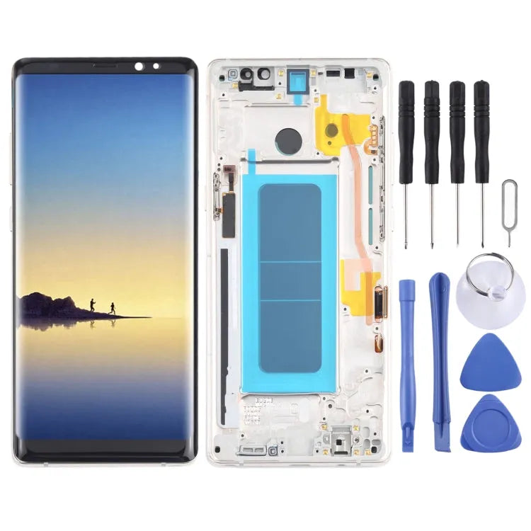 OLED LCD-scherm voor Samsung Galaxy Note 8 SM-N950 Digitizer volledige montage met frame (goud)