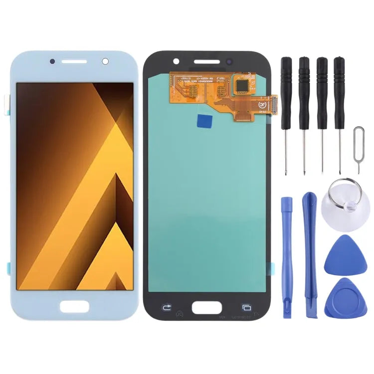 OLED LCD-scherm voor Samsung Galaxy A5 (2017) SM-A520 met Digitizer Volledige montage (blauw)