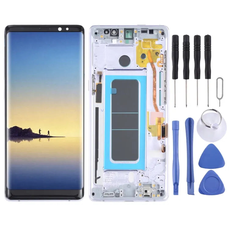 OLED LCD-scherm voor Samsung Galaxy Note 8 SM-N950 Digitizer Volledige montage met frame (paars)