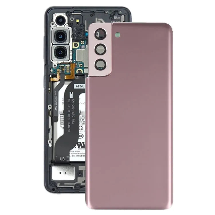 Batterijachterklep met cameralensframe voor Samsung Galaxy S21+ 5G (bruin)