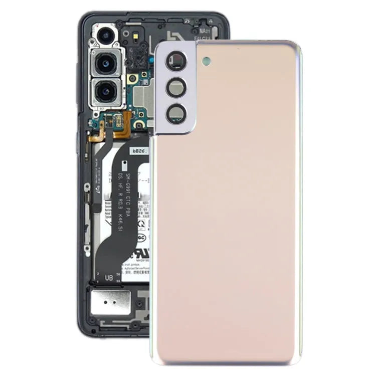 Batterijachterklep met cameralensframe voor Samsung Galaxy S21+ 5G (goudkleurig)