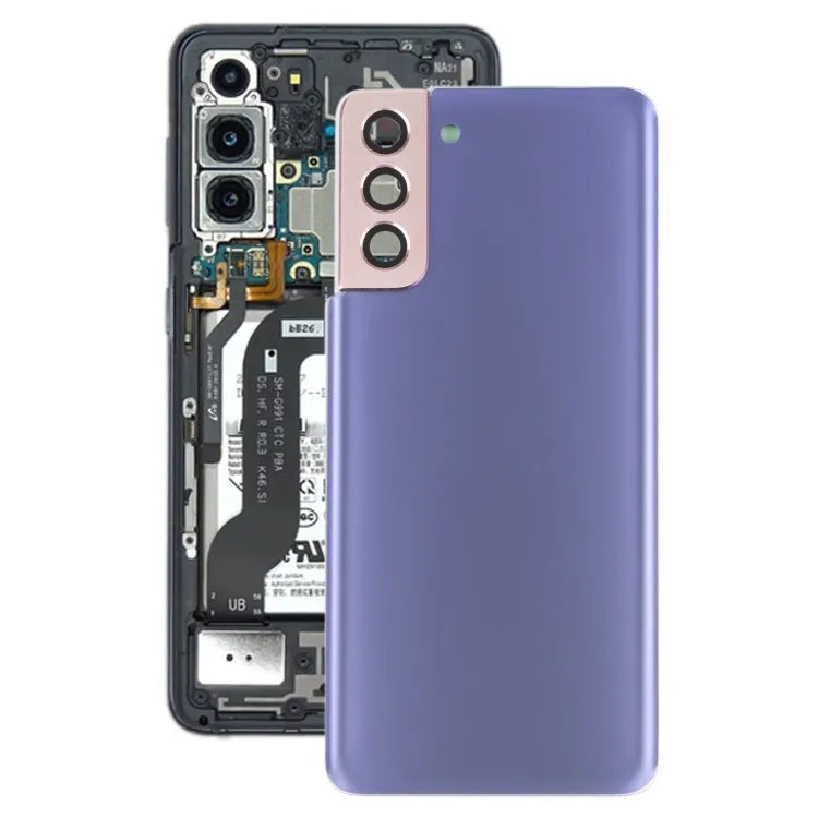 Batterijachterklep met cameralensframe voor Samsung Galaxy S21+ 5G (paars)