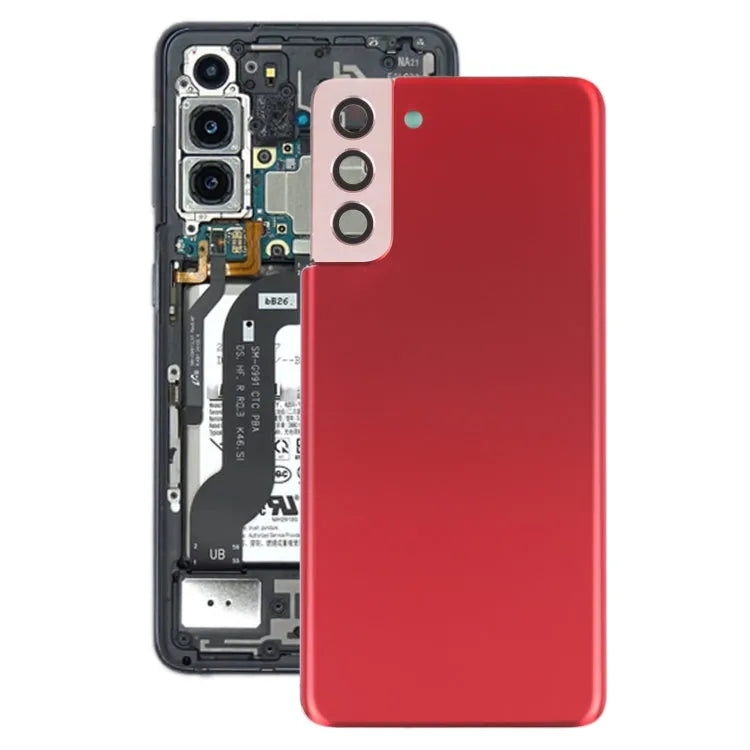 Batterijachterklep met cameralensframe voor Samsung Galaxy S21+ 5G (rood)