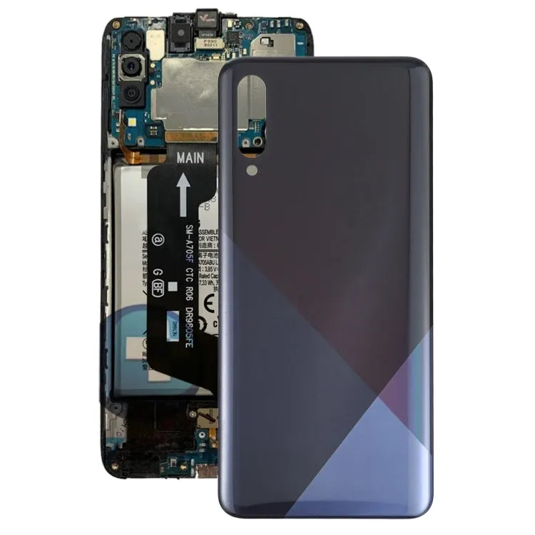 Voor Samsung Galaxy A30s Batterij Back Cover (Zwart)