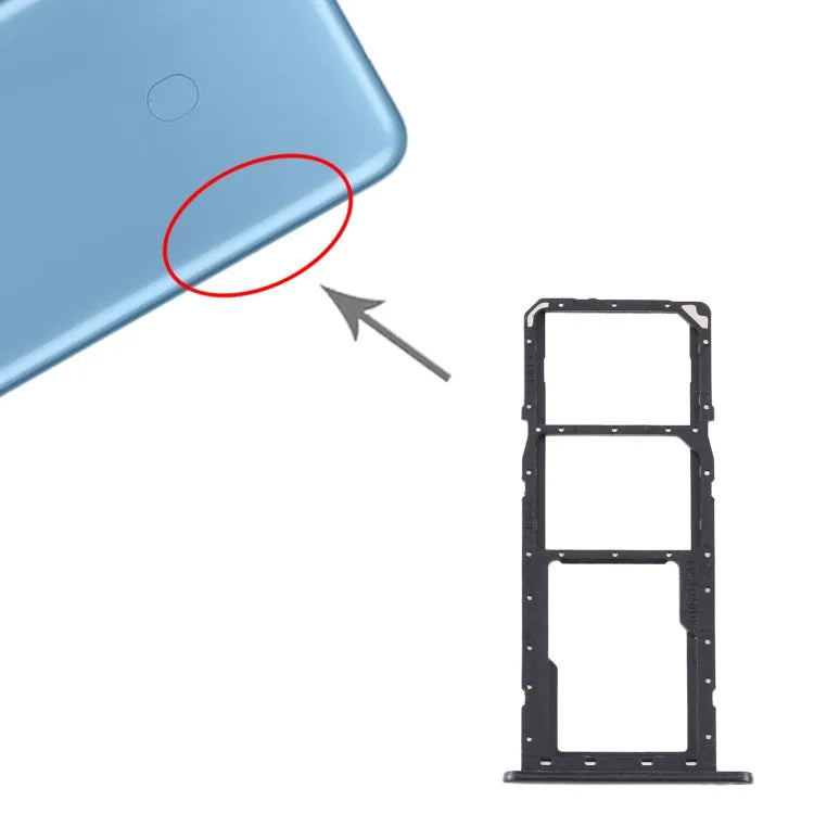 Voor Samsung Galaxy A11 SM-A115 SIM-kaartlade + SIM-kaartlade + Micro SD-kaartlade (zwart)