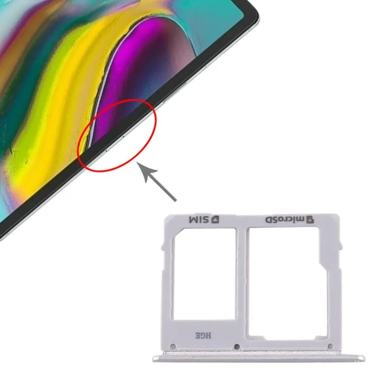Voor Samsung Galaxy Tab S5e SM-T725 SIM-kaartlade + Micro SD-kaartlade (zilver)