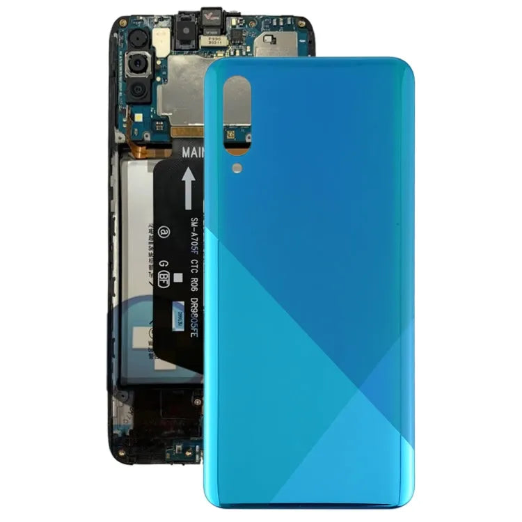 Voor Samsung Galaxy A30s Batterij Back Cover (Blauw)