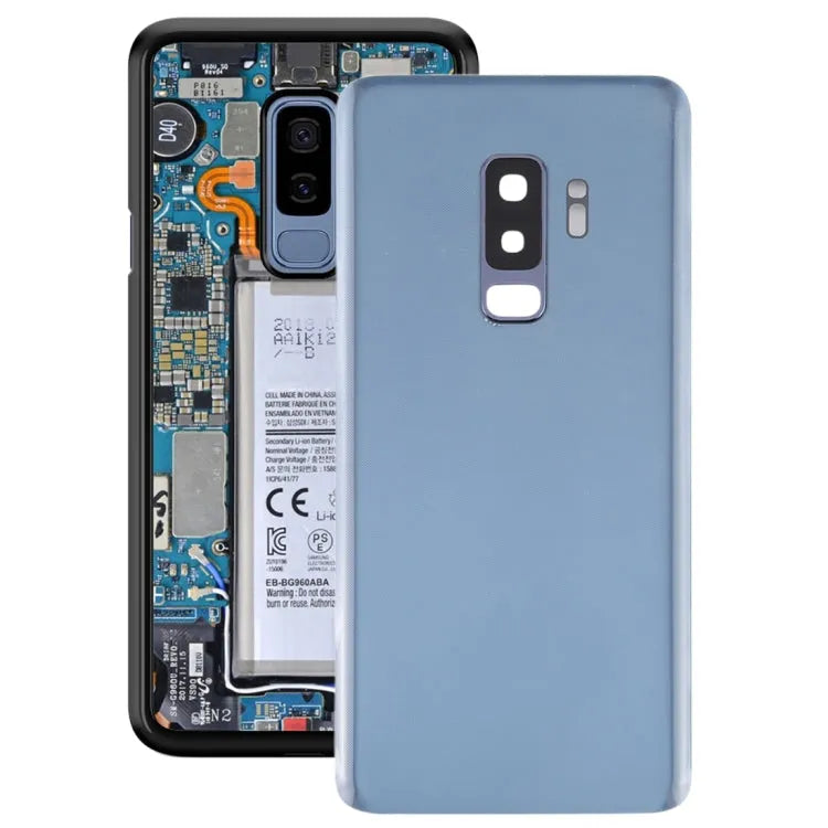 Batterijachterklep met cameralensframe voor Galaxy S9+ (blauw)