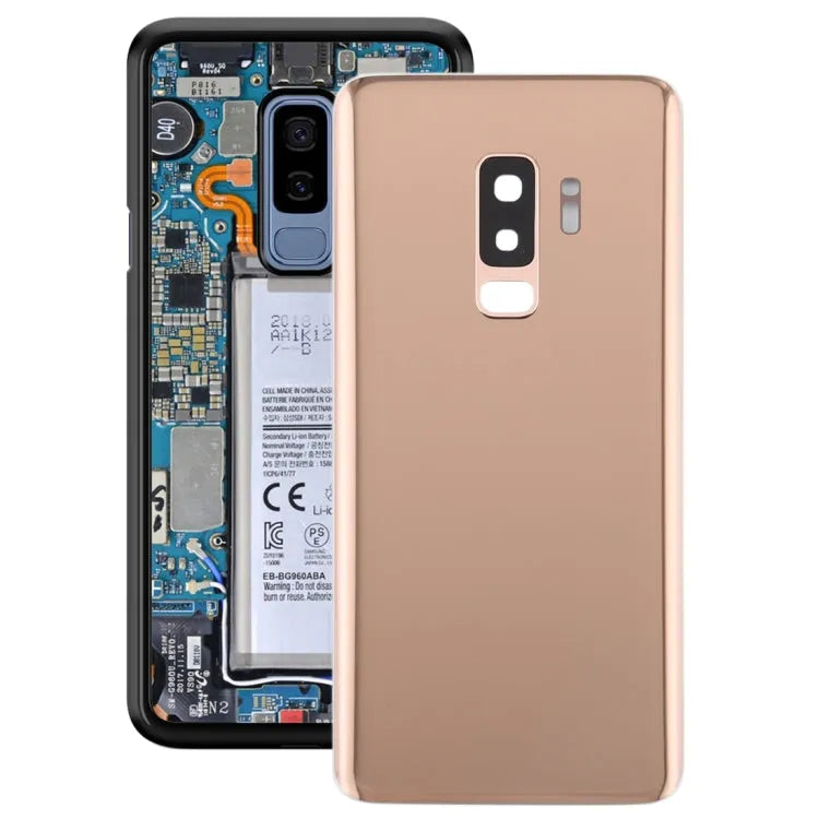 Batterijachterklep met cameralensframe voor Galaxy S9+ (goudkleurig)