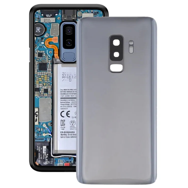 Batterijachterklep met cameralensframe voor Galaxy S9+ (grijs)
