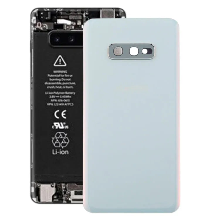 Batterijachterklep met cameralensframe voor Galaxy S10e (wit)