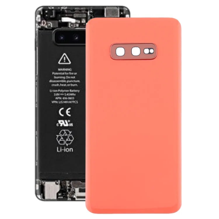 Batterijachterklep met cameralensframe voor Galaxy S10e (roze)