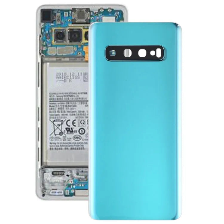 Batterijachterklep met cameralensframe voor Galaxy S10 (groen)