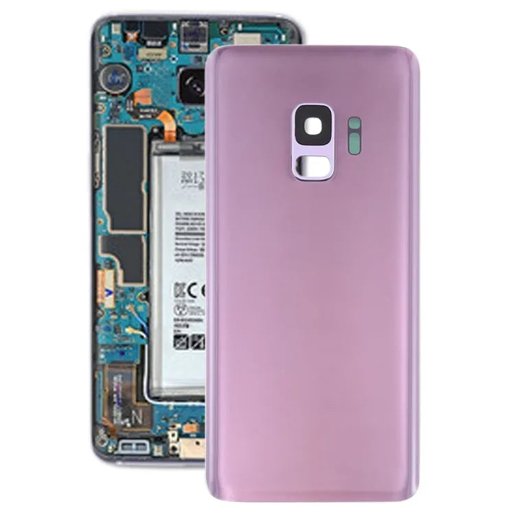Batterijachterklep met cameralensframe voor Galaxy S9 (paars)