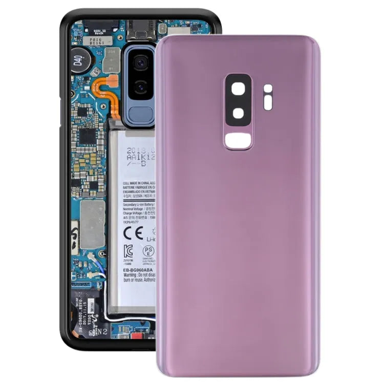 Batterijachterklep met cameralensframe voor Galaxy S9+ (paars)