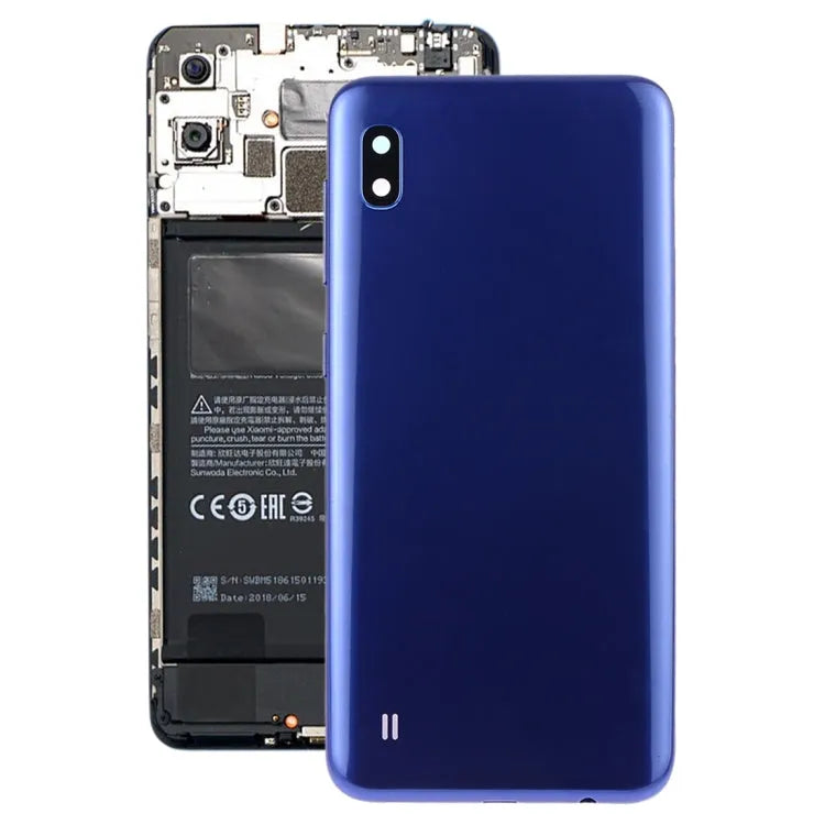 Batterijachterklep met cameralensframe en zijknoppen voor Galaxy A10 SM-A105F/DS, SM-A105G/DS (blauw)