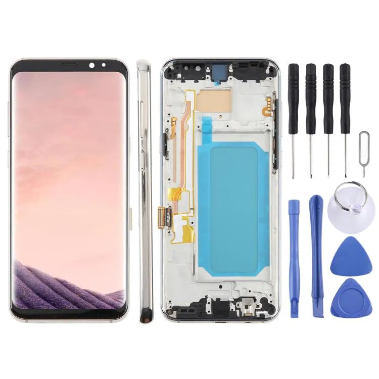 Voor Samsung Galaxy S8+ SM-G955F 6,18 inch TFT LCD-schermdigitizer, volledige montage met frame (goud)