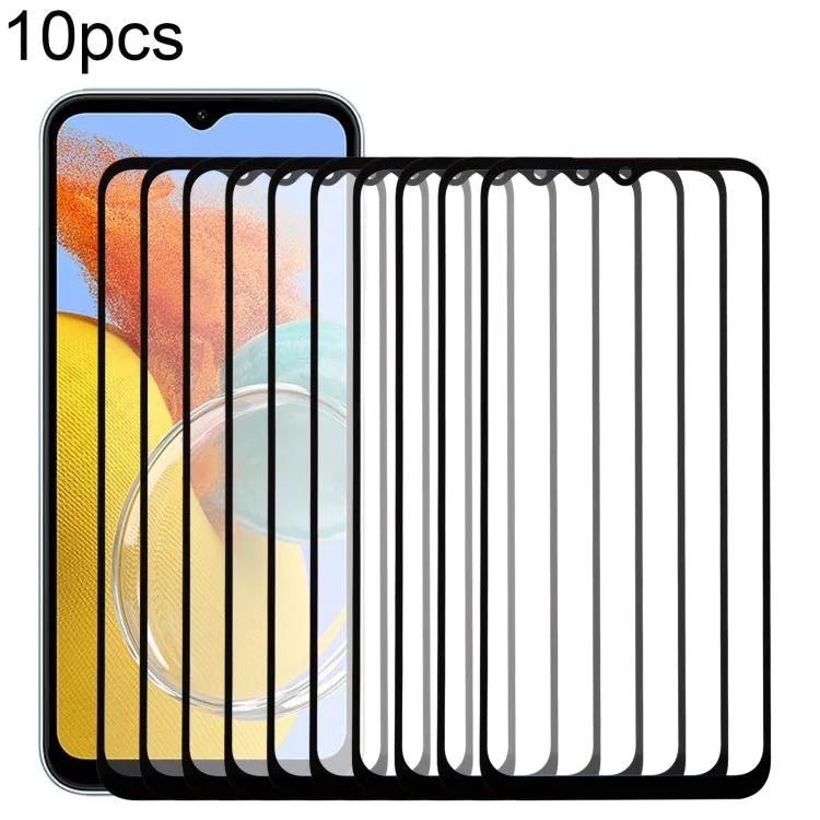 Voor Samsung Galaxy M14 4G SM-M145FB 10 stuks buitenste glazen frontlens met OCA optisch heldere lijm