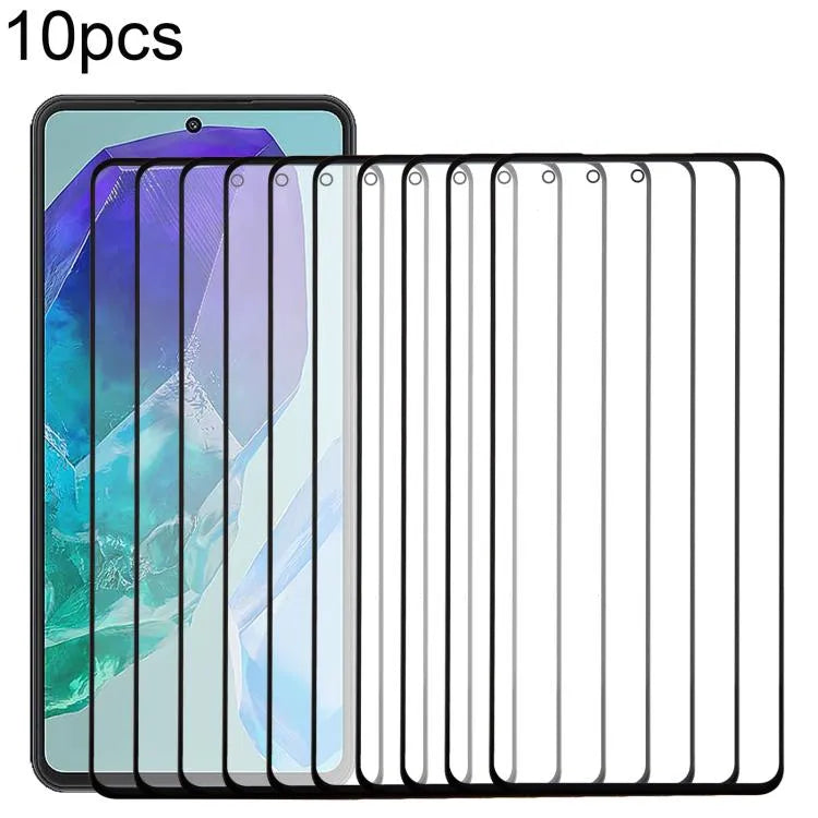 Voor Samsung Galaxy M55 SM-M556B 10 stuks buitenste glazen frontlens met OCA optisch heldere lijm