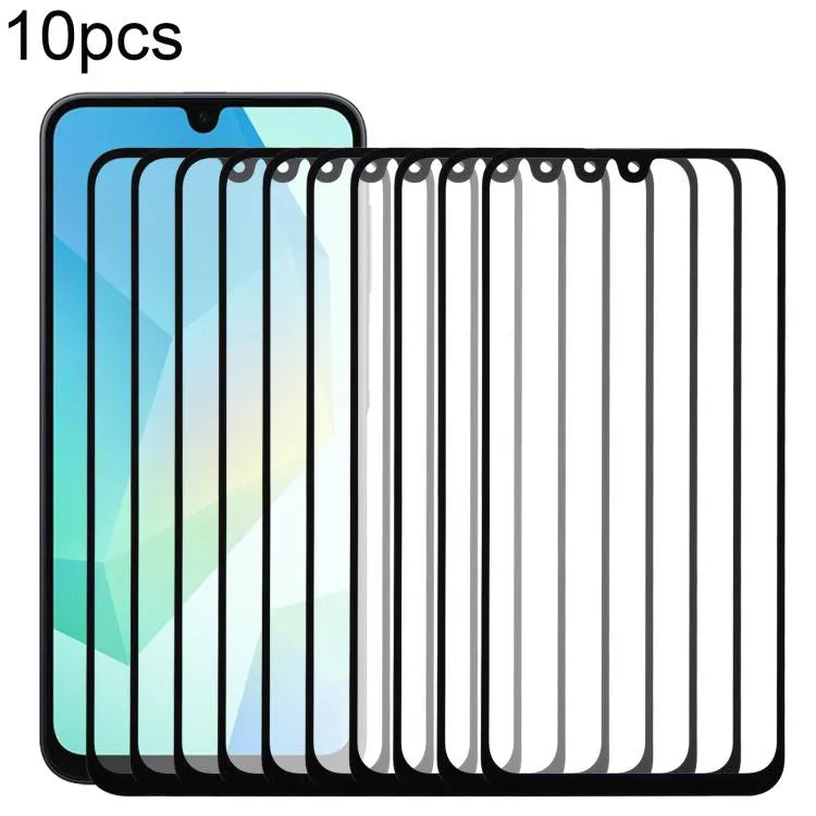 Voor Samsung Galaxy A16 5G SM-A166B 10 stuks buitenste glazen frontlens met OCA optisch heldere lijm