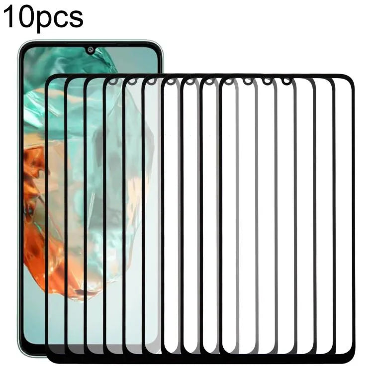Voor Samsung Galaxy M05 SM-M055F 10 stuks voorruit buitenste glazen lens met OCA optisch heldere lijm