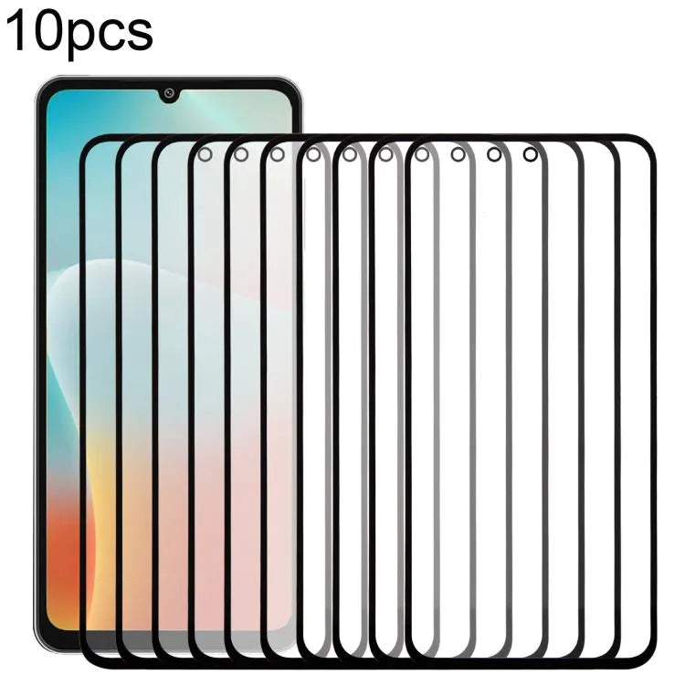 Voor Samsung Galaxy M06 SM-M066B 10 stuks buitenste glazen frontlens met OCA optisch heldere lijm