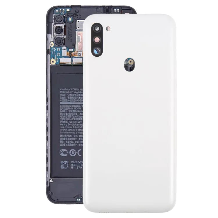 Batterijachterklep met cameralensframe voor Samsung Galaxy A11 SM-A115F (wit)