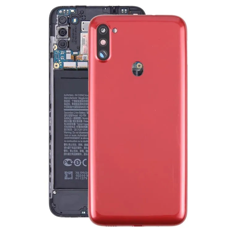 Batterijachterklep met cameralensframe voor Samsung Galaxy A11 SM-A115F (rood)