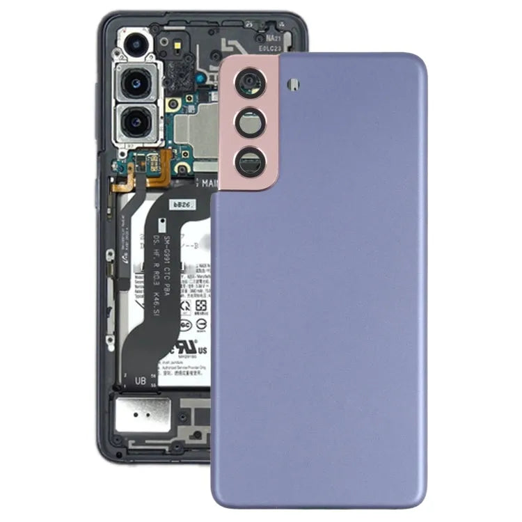 Batterijachterklep met cameralensframe voor Samsung Galaxy S21 5G (paars)