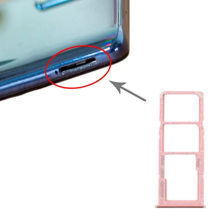 Voor Samsung Galaxy A71 SIM-kaartlade + SIM-kaartlade + Micro SD-kaartlade (roze)