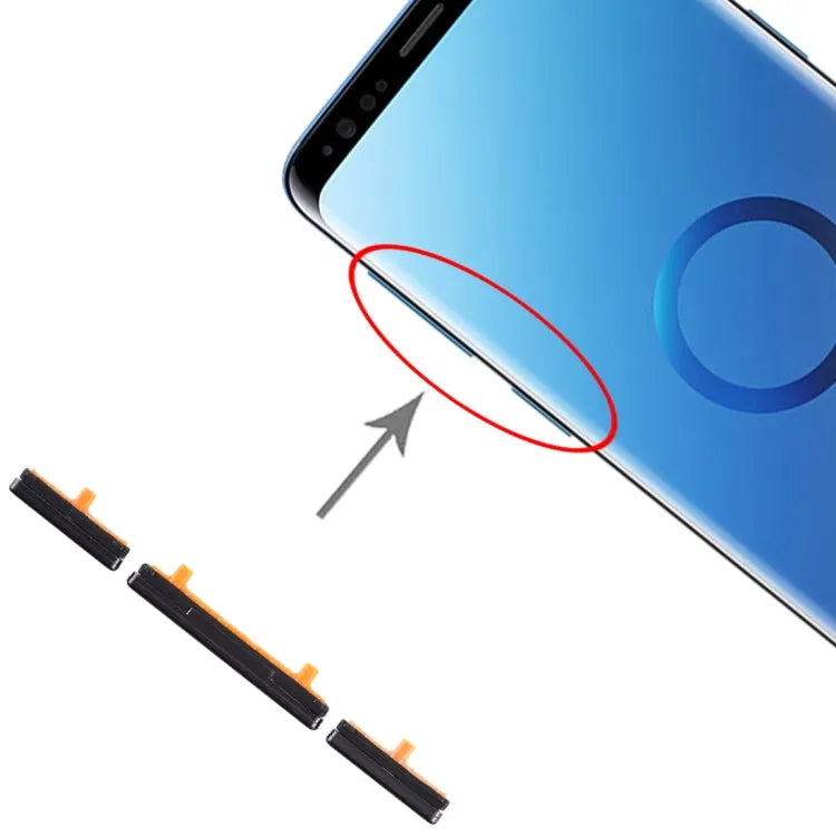 Voor Galaxy S9 / Galaxy S9+ 10 set zijtoetsen (zwart)