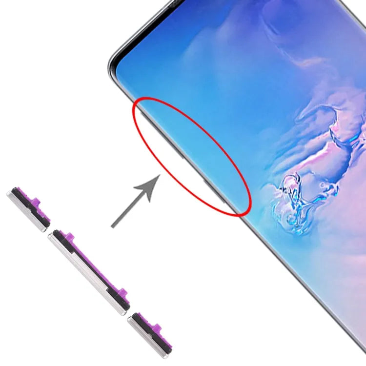 Voor Galaxy S10 / Galaxy S10+ 10 Set zijtoetsen (zilver)