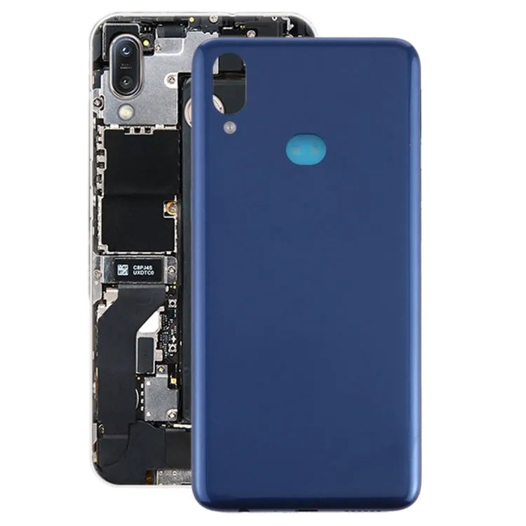 Voor Galaxy A10s batterij achterklep met zijtoetsen (blauw)