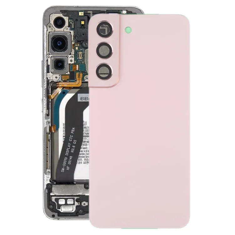 Batterijachterklep met cameralensframe voor Samsung Galaxy S22 5G SM-S901B (goud)