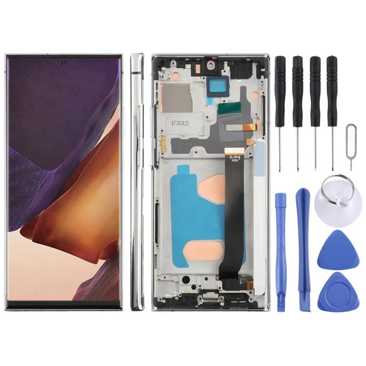 Voor Samsung Galaxy Note20 Ultra SM-N986B 6,72 inch TFT LCD-schermdigitaliser, volledige montage met frame, geen ondersteuning voor vingerafdrukherkenning (zilver)