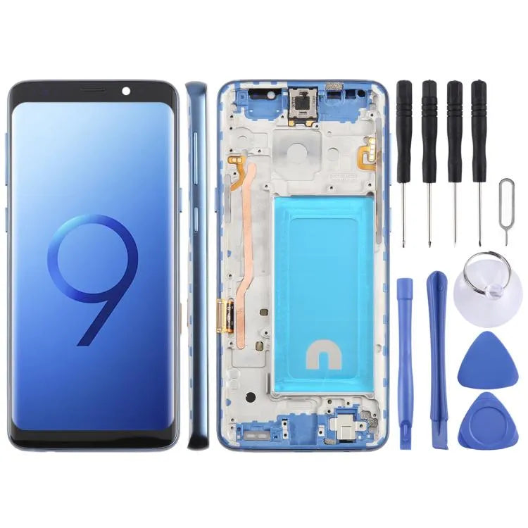 Voor Samsung Galaxy S9 SM-G960F 5,7 inch TFT LCD-schermdigitizer, volledige montage met frame (blauw)