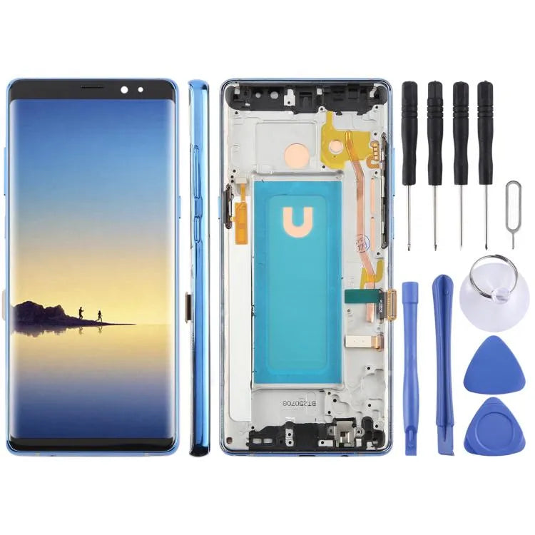 Voor Samsung Galaxy Note 8 SM-N950F 6,25 inch TFT LCD-schermdigitizer, volledige montage met frame (blauw)