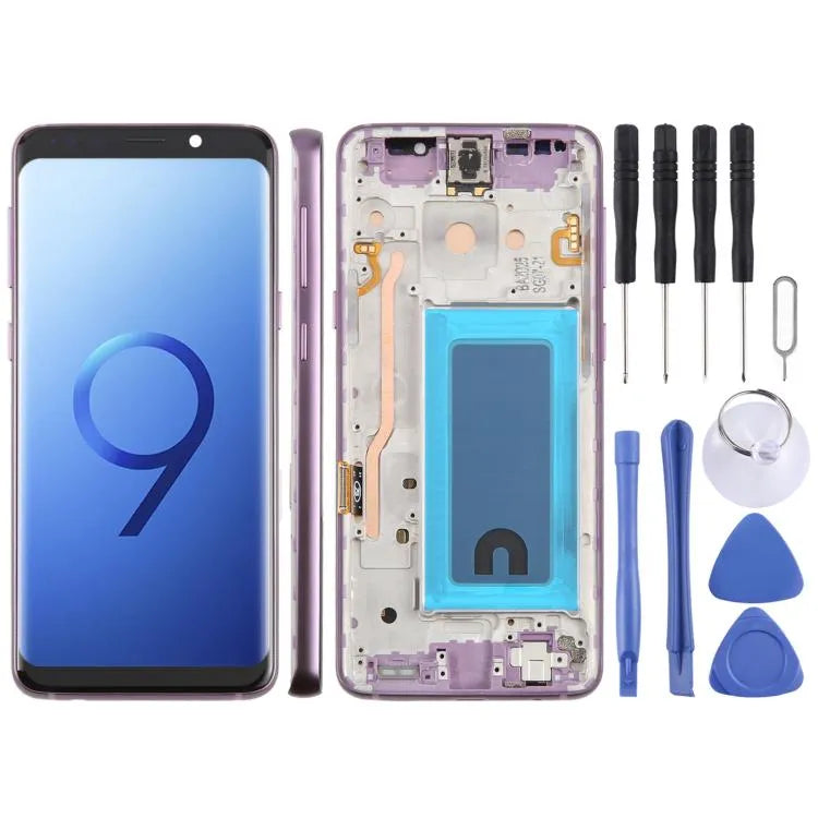 Voor Samsung Galaxy S9 SM-G960F 5,7 inch TFT LCD-schermdigitizer, volledige montage met frame (paars)
